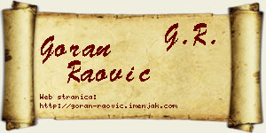 Goran Raović vizit kartica